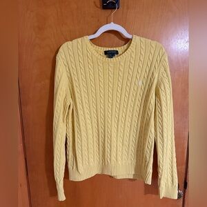 Lauren Ralph Lauren Yellow Cable Knit Sweater (XL)